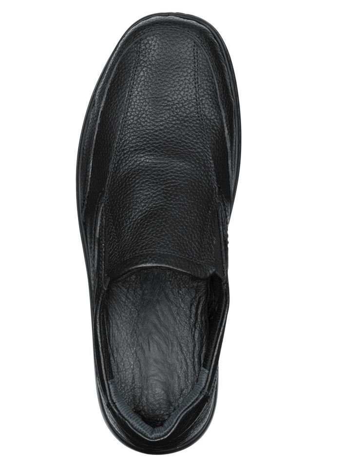 GINO GALANTE, klassieke herenpantoffels, met uitneembaar voetbed ZWART