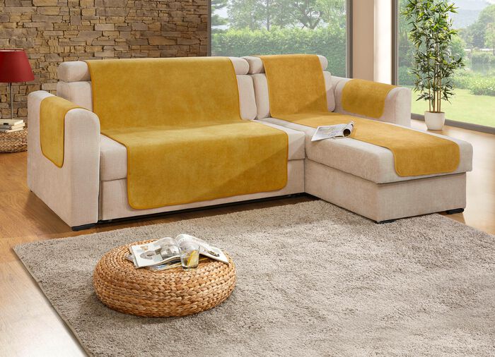 Fauteuil- en bankbeschermer met vlekbescherming en antislipcoating 