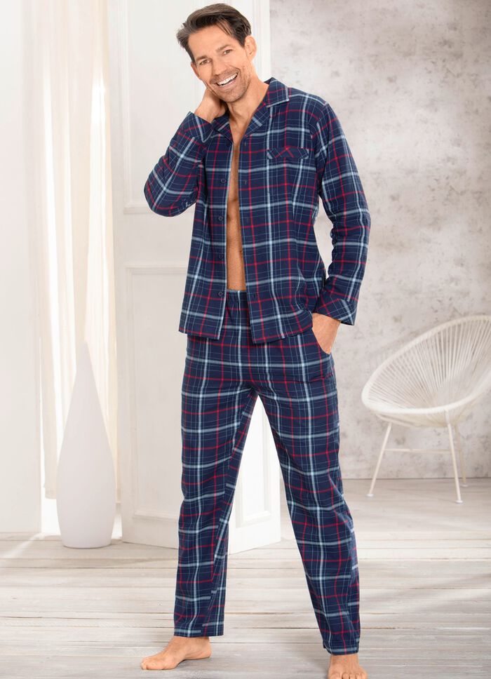 Pyjama van Comte, doorknoopsluiting, van zacht geweven flanel 