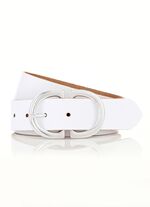 Modieuze leren damesriem, 3,5 cm breed WIT