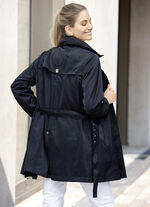 Lange jas met riem in trenchcoat-look 