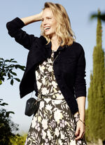 Denim jack met omslagkraag 