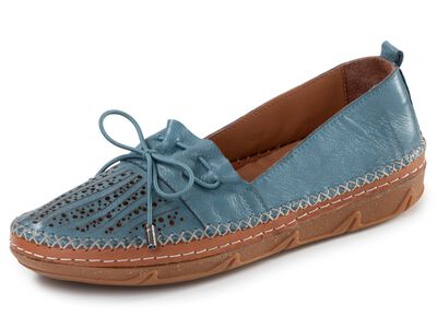 ELENA EDEN, zomerse damespantoffels, breedte G, gemaakt van leer 