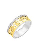 Damesring in bicolor met zirkonia 