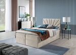 Boxspringbed met afneembare topper BEIGE