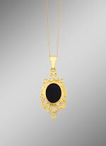 Filigraan hanger met beh. onyx 