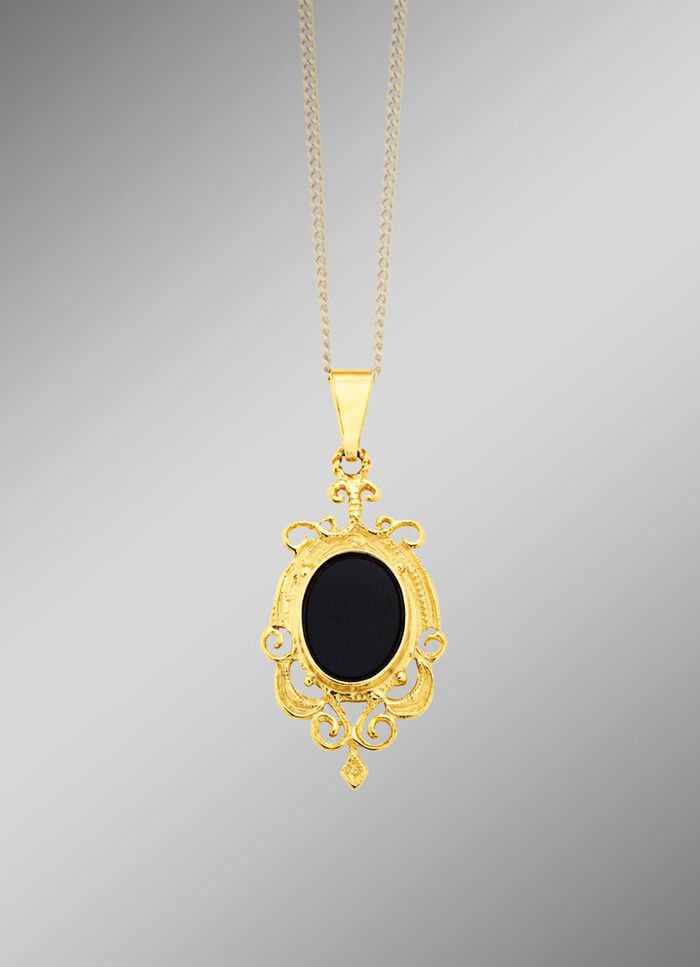 Filigraan hanger met beh. onyx 