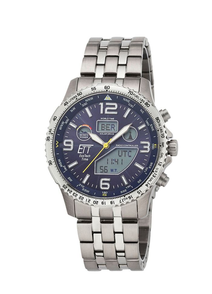 ETT Professional radiogestuurd herenhorloge op zonne-energie 