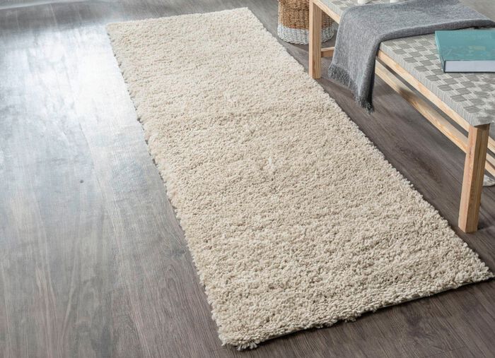 Fantastisch donzige bruggen en tapijten in shaggy kwaliteit BEIGE