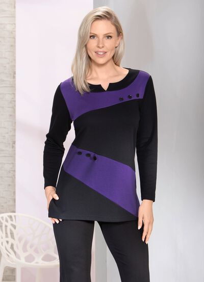 Verfijnde sweater met V-split 