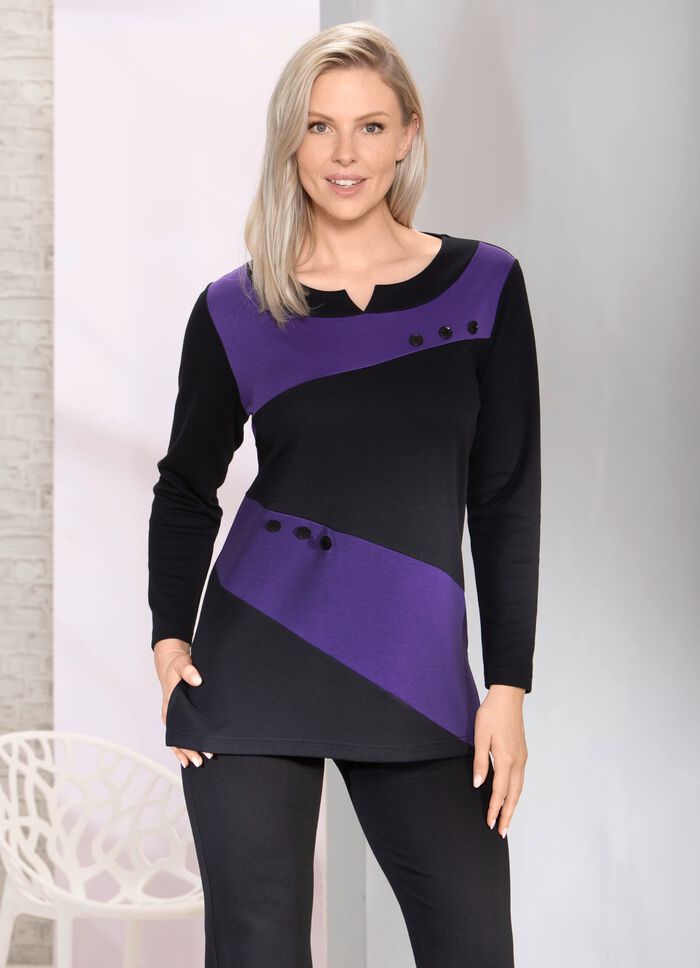Verfijnde sweater met V-split 