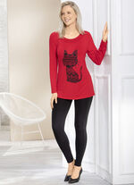 Leggings in een interessante materiaalmix ZWART