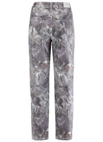 Prachtig gebloemde broek GRIJS-BESSEN-ECRU