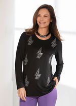 Prachtig overhemd met effectieve bordversiering in 2 kleuren ZWART