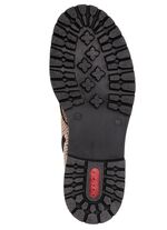 Rieker, trendy dames enkellaarsjes, winterschoenen, met rits BEIGE-ZWART