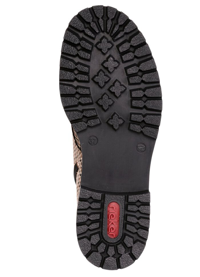 Rieker, trendy dames enkellaarsjes, winterschoenen, met rits BEIGE-ZWART