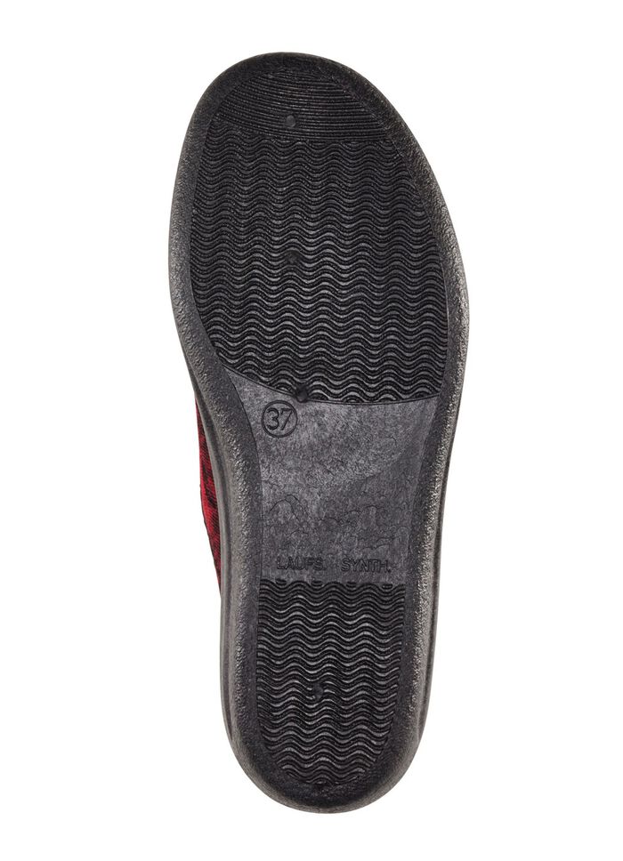 Klassieke damespantoffels, breedte H, met anatomisch gevormd voetbed GRANAATROOD