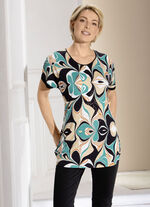 Fantasierijk lang shirt met decoratieve platen 