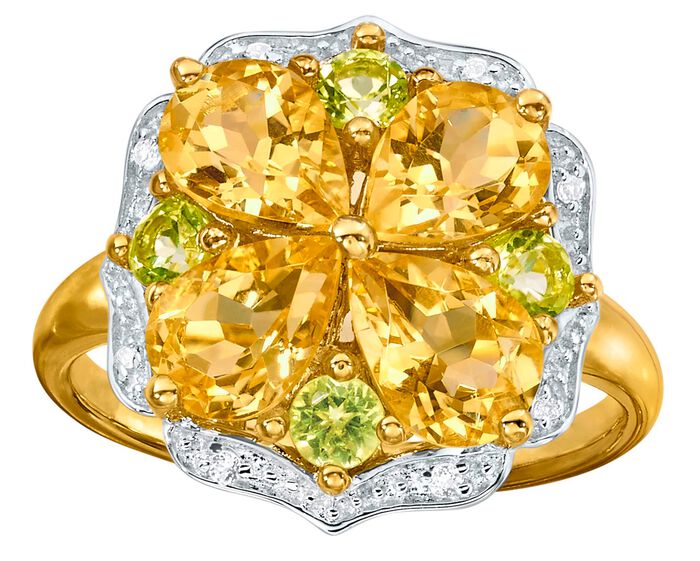 Damesring met bloemenontwerp 