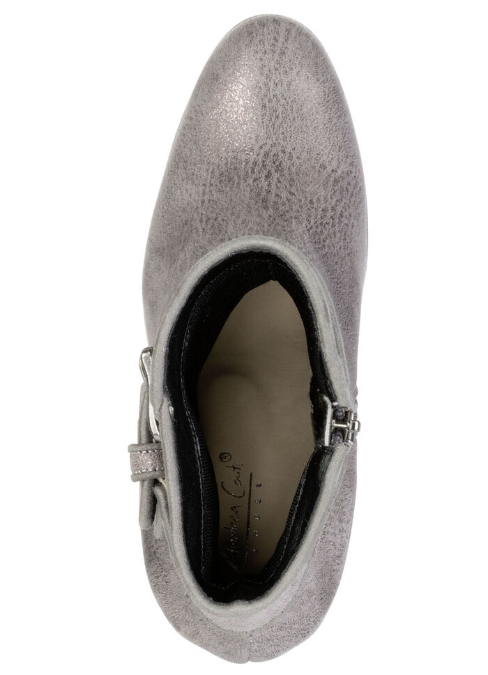 Andrea Conti, trendy dames enkellaarsjes, met rits OUD ZILVER