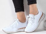 ELENA EDEN sneakers met vetersluiting en ritssluiting aan de zijkant WIT
