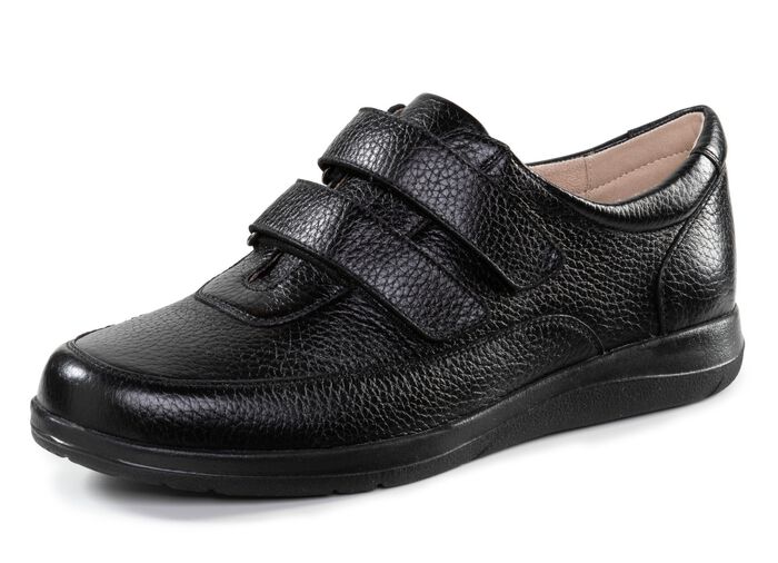 GINO GALANTE Klittenbandschoen gemaakt van hertennappaleer ZWART