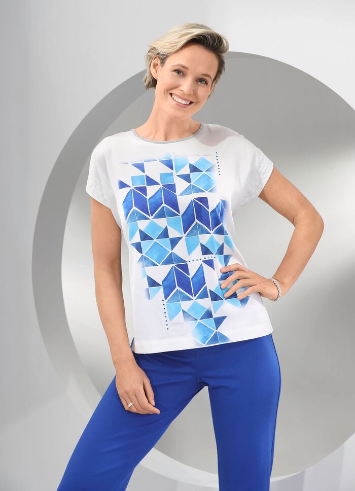 Shirt-tuniek met prachtige randprint 