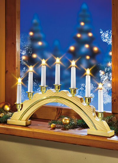 Houten boog, 7 lampen 