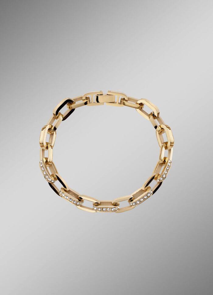 Vergulde roestvrijstalen armband met kristallen 