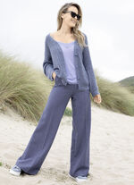 Cardigan met paillettengaren JEANSBLAUW GEMÊLEERD