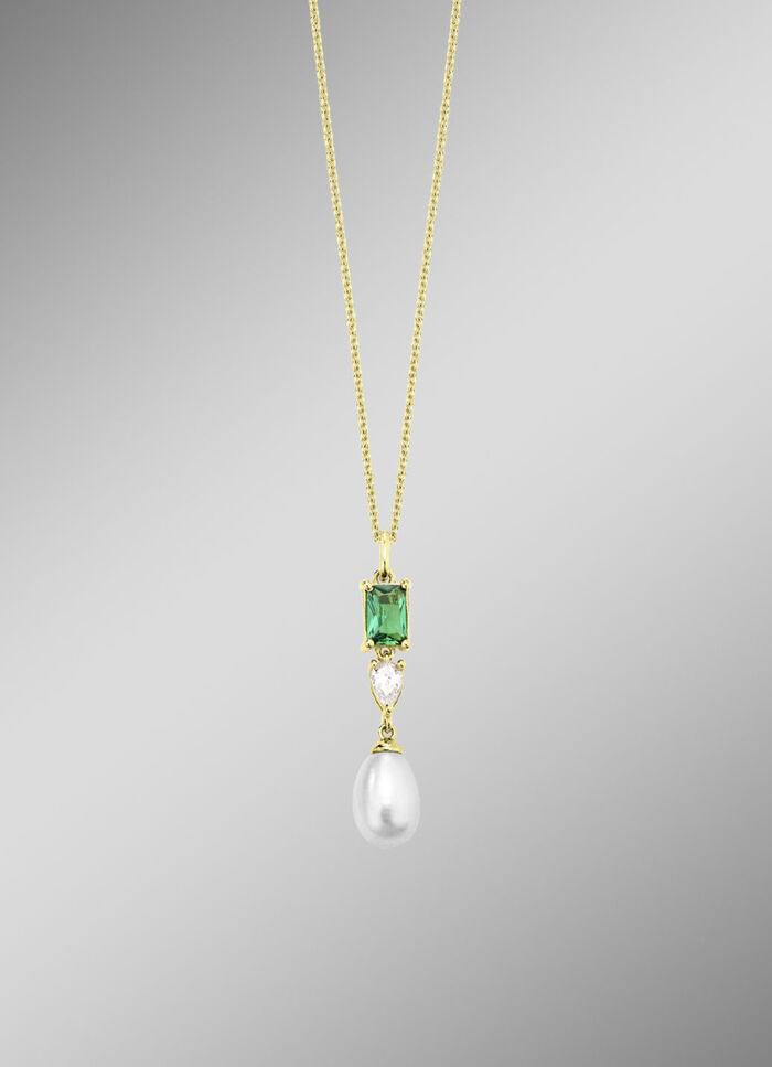 Delicate verfijning – hanger met parel- en kristalglans 