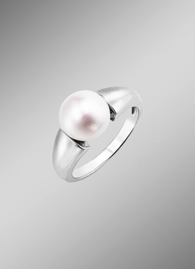 Stijlvolle damesring met zoetwaterkweekparel 