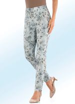 Broek met harmonieus bloemendessin 