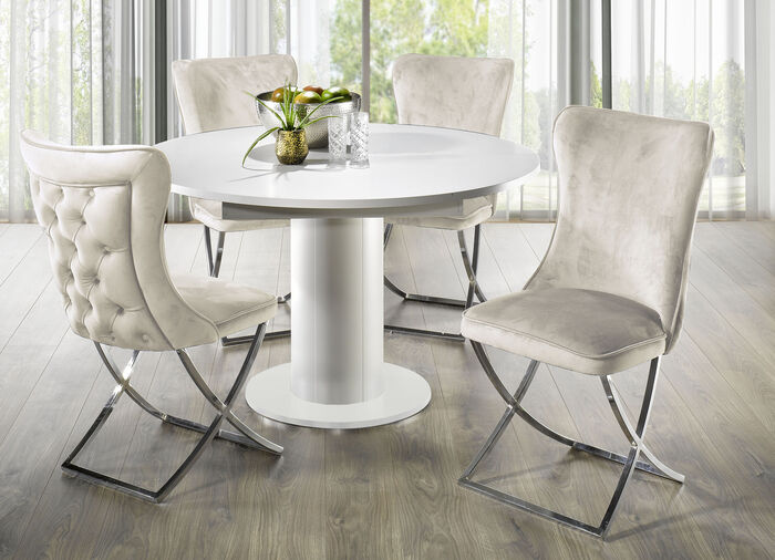 Uittrekbare eettafel WIT-WIT
