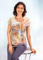 Overhemd met licht afgeronde zoom 