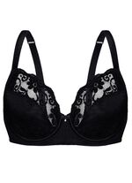 Sassa beugelbh met elastische kant ZWART