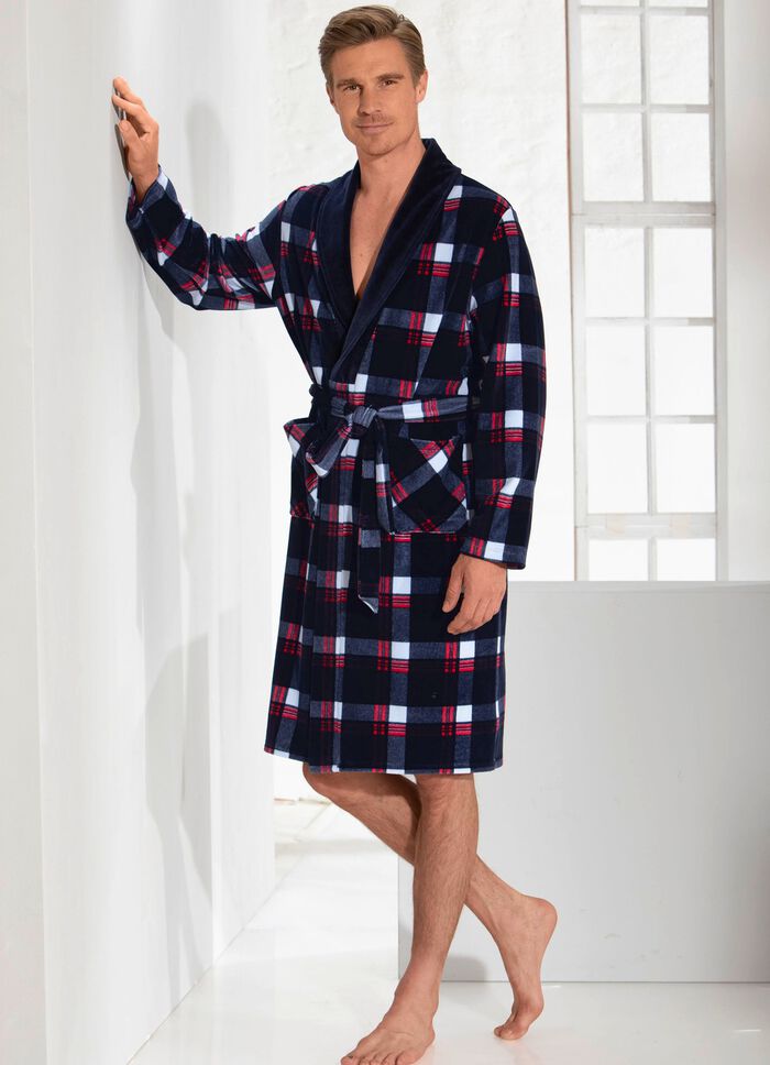 Huisjas in trendy ruitdessin 