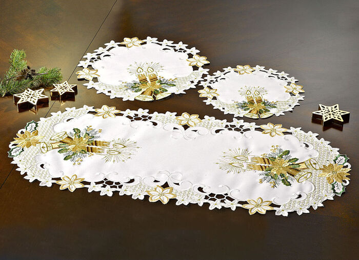 Tafel- en kamerdecoratie met kaarsen- en klok-motief CHAMPAGNE
