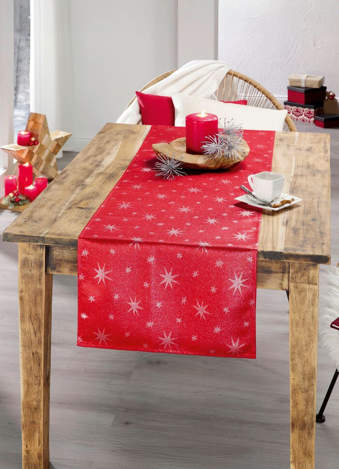 Tafeldecoratie met vlekbescherming en glittergaren 