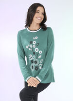 Shirt met contrastprint in 2 kleuren GROENTE