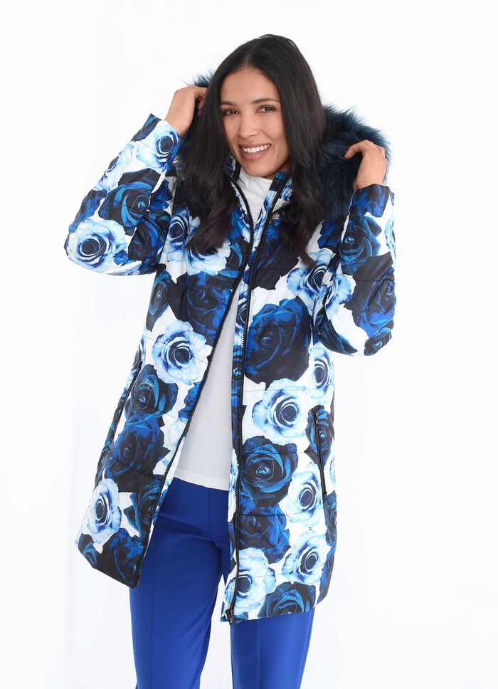 Jas met decoratief rozendessin 