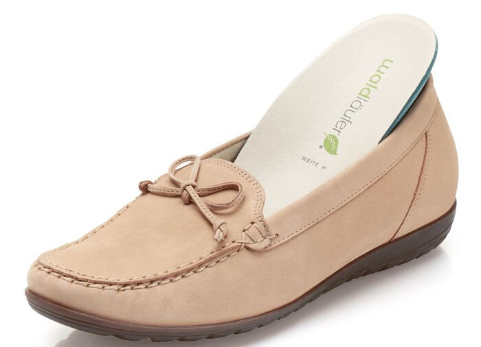 Waldl&auml;ufer pantoffels met decoratieve strik ZAND