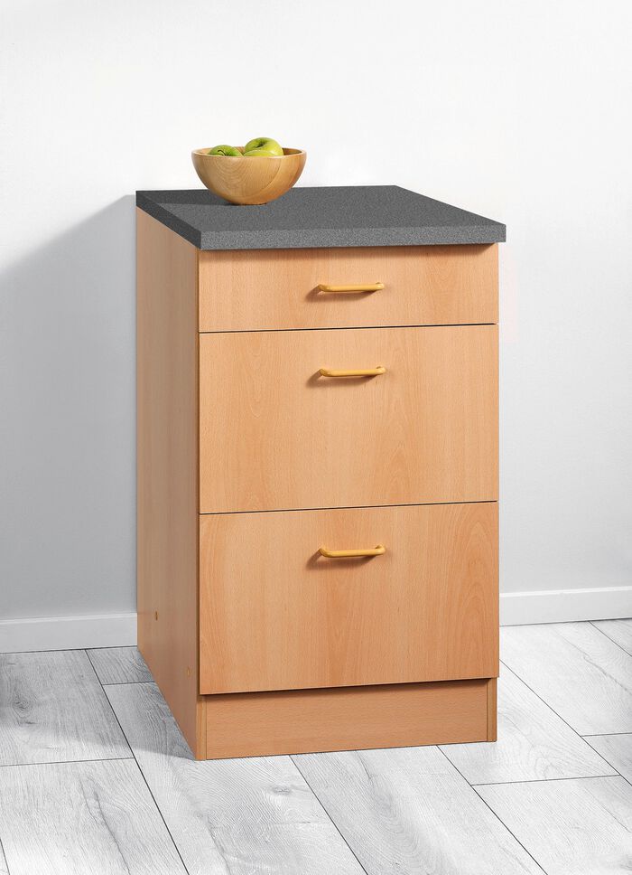 Onderkast met 1 lade en 2 uitschuifbare delen 