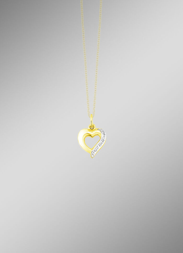 Hartvormige hanger in tweekleurig 