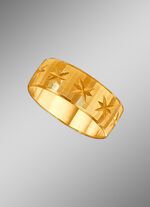 Trouwring met diamanten laag met diamantgroeven en kleine sterren 