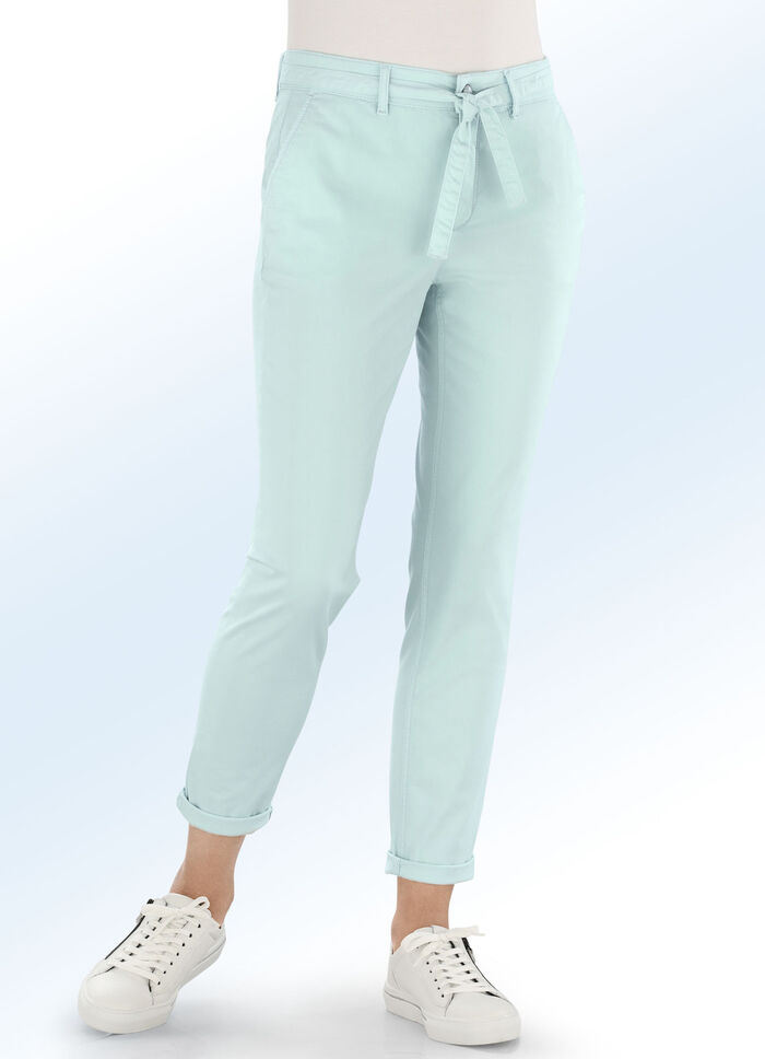 Broek in trendy chinovorm JADEGROEN