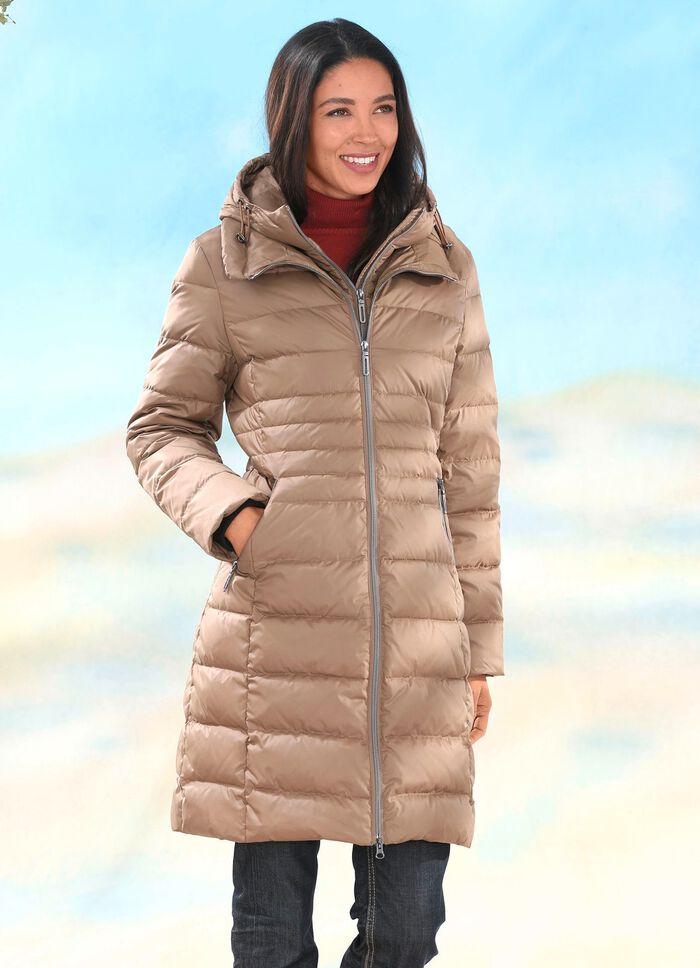 Korte donsjas met ritssluiting 