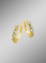 Oorringen met blauwe topaas 