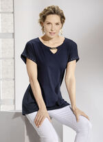 Shirt met V-split in 3 kleuren MARINE