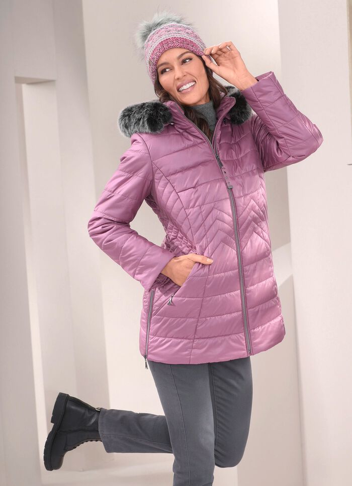 Jas met afneembare imitatiebontrand KROKUS